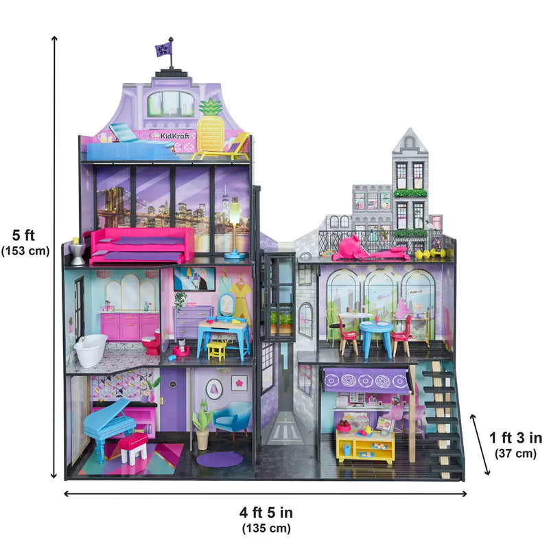 KidKraft 2 In 1 Penthouse & Cafe Dollhouse (3+ Years) Step2