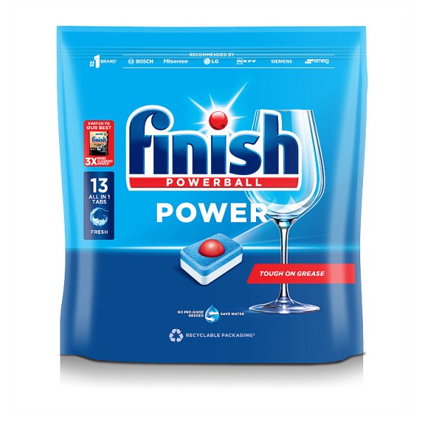 Finish Power All In One Regular Dishwasher Tablets - 13 Tabs Case of 7 Finish