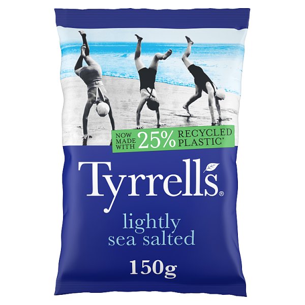 Tyrrells Lightly Sea Salted Sharing Crisps 150g Case of 8