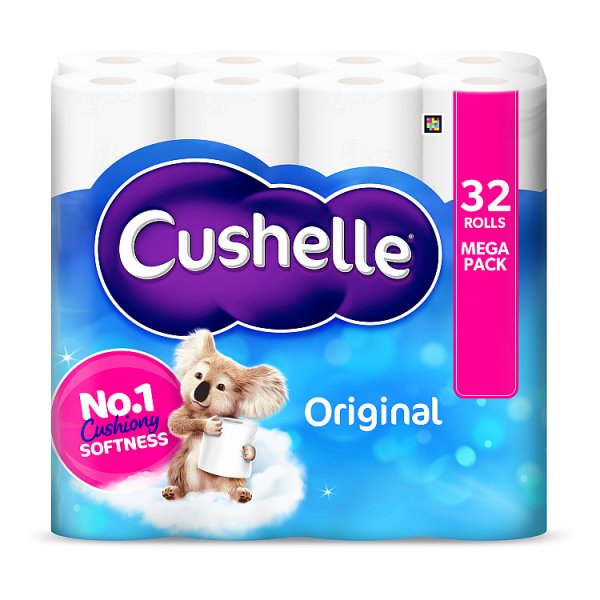 Cushelle Original Toilet Roll Case of 32 Standard Rolls GOBOF Cushelle