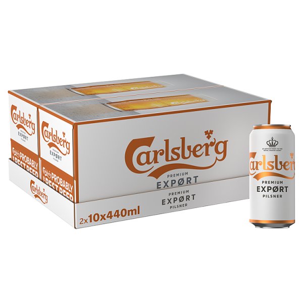 Carlsberg Export Lager Beer 10 x 440ml Cans (Case of 2)