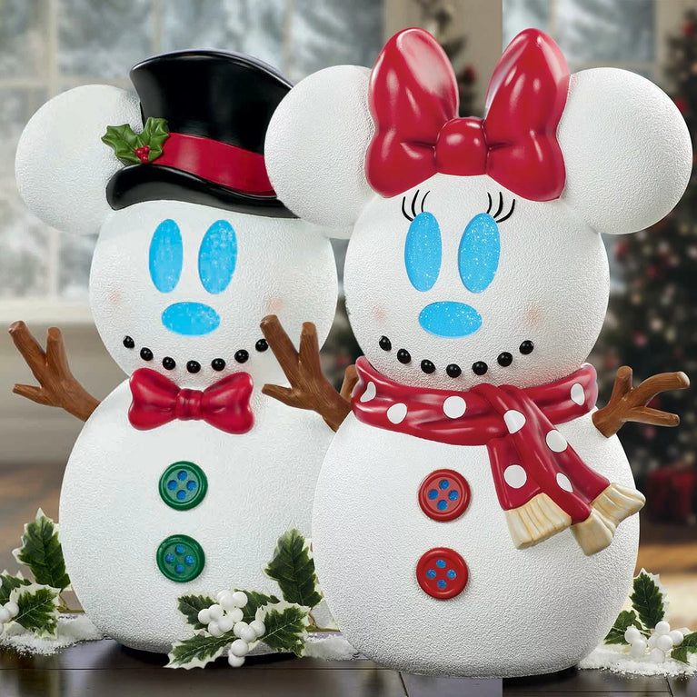 22 inch Disney Mickey & Minnie Snowman with lights and music