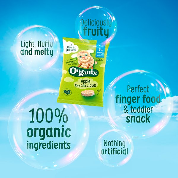 Organix Apple Rice Cake Clouds Organic Baby Snacks 40g 7 months+ (Case of 6)