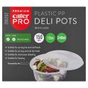 CaterPro Premium 150 Plastic PP Deli Pots with Lids 340ml