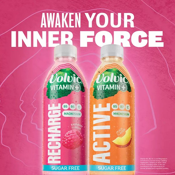 Volvic Vitamin + Raspberry Recharge- Vitamin Flavoured Water Sugar Free 750ml x 6
