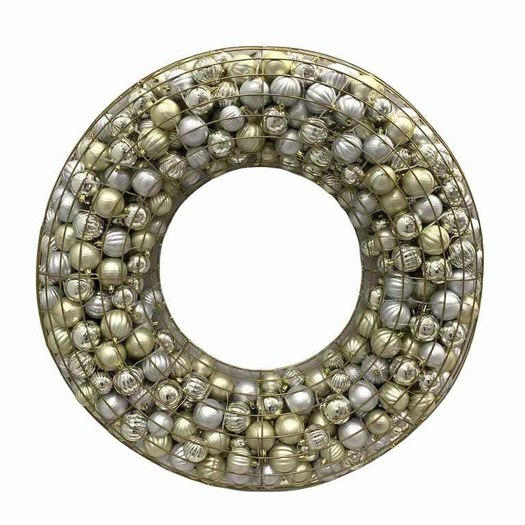 36 inch LED Ornament Wreath With LED lights, Assortment