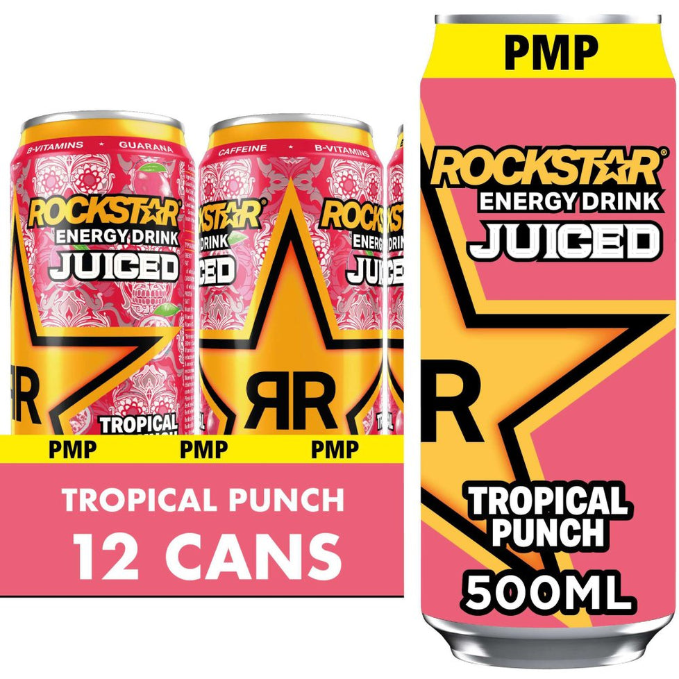 Rockstar Energy Drink Juiced Tropical Punch 500ml [PM £1.29 ], Case of 12 Rockstar