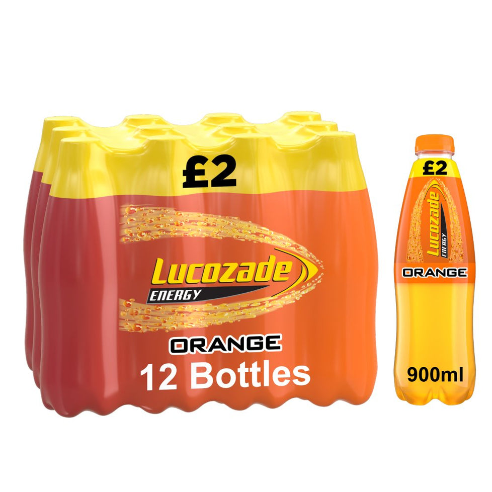 Lucozade Energy Drink Orange 900ml [PM £1.50 ], Case of 12 Lucozade