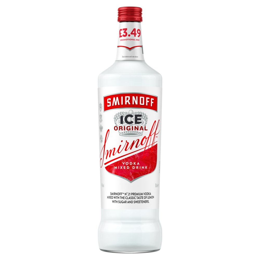 Smirnoff Ice Vodka Mixed Drink 70cl Bottle PMP 3.49 Case of 6