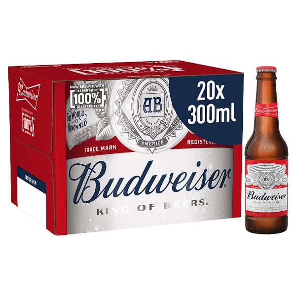 Budweiser Beer 20 x 300ml Case of 1