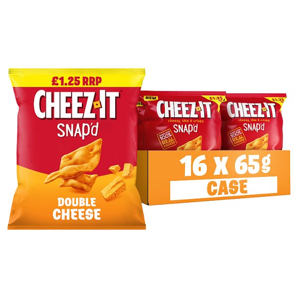 Cheez-It Double Cheese Thin & Crispy Baked Snacks 16 x 65g Case of 16