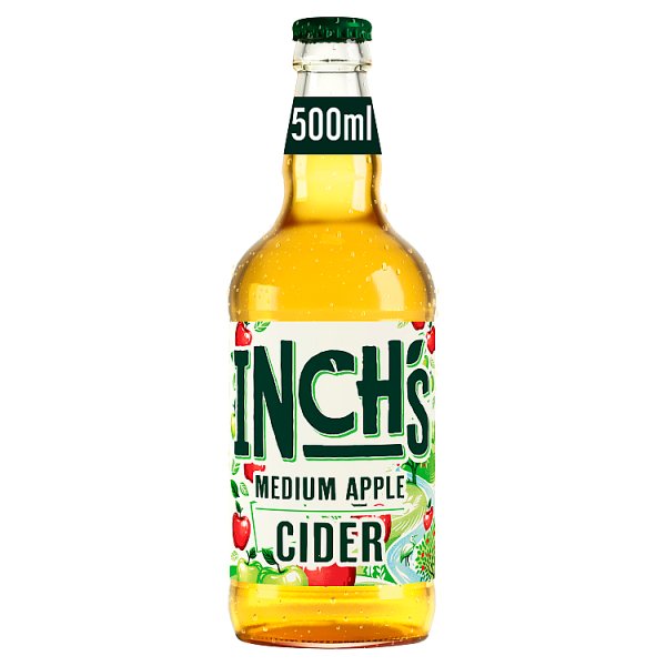 Inch's Medium Apple Cider 4.5% ABV Bottle 500ml Case of 12