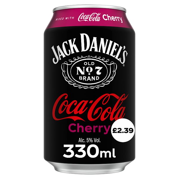 Jack Daniel's & Coca-Cola Cherry 330ml PM £2.39 Case of 12