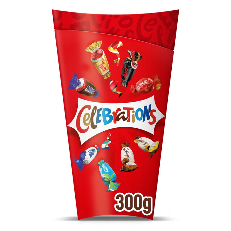 Celebrations Milk Chocolate Selection Box of Mini Chocolate & Biscuit Bars 300g, Case of 9 Celebrations