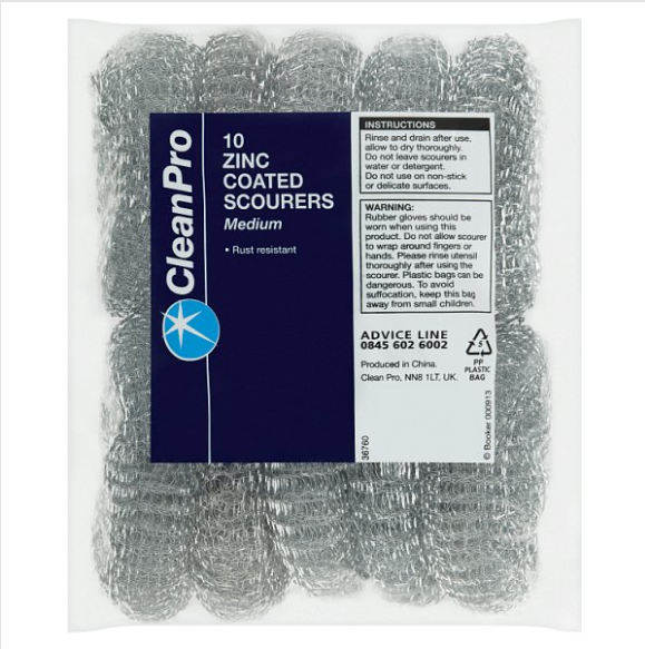 Clean Pro 10 Zinc Coated Scourers Medium British Hypermarket-uk