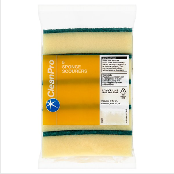 Clean Pro 5 Sponge Scourers British Hypermarket-uk