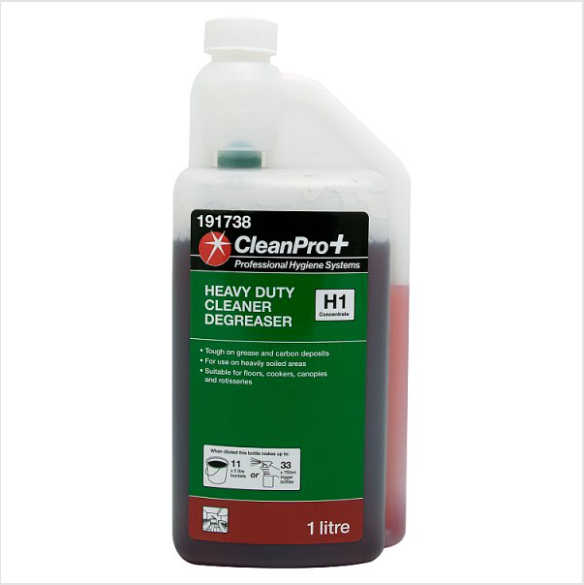 Clean Pro+ Heavy Duty Cleaner Degreaser H1 Concentrate 1 Litre British Hypermarket-uk