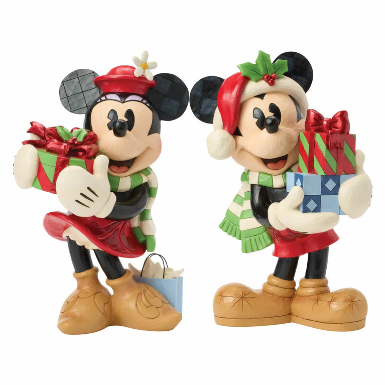 Disney Christmas Mickey & Minnie with Presents Statue Designed by Jim Shore