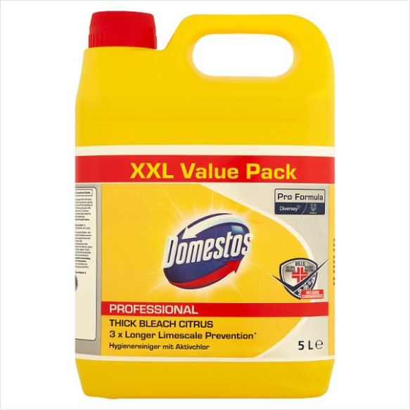 Domestos Pro Formula Professional Thick Bleach Citrus 5L British Hypermarket-uk