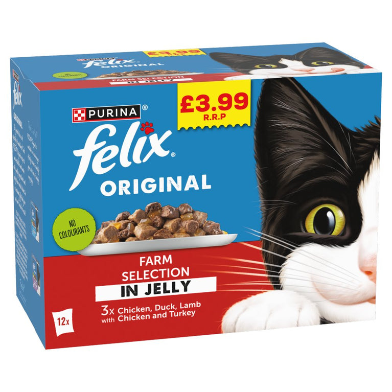 FELIX Original Farm Selection in Jelly Wet Cat Food 12x85g PMP