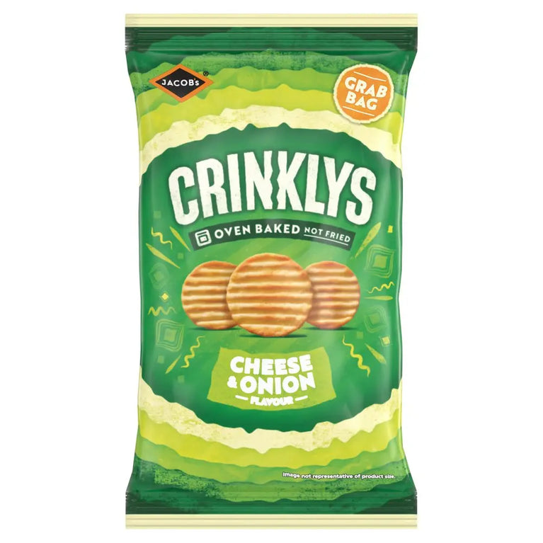 Jacob's Baked Crinklys Cheese & Onion Grab Bag 45g, Case of 30 Jacob's