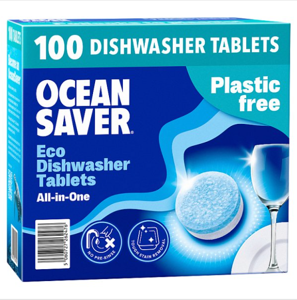 Ocean Saver Eco Dishwasher Tablets All-in-One 100 x 14g (1400g) - Case of 1 Ocean Saver