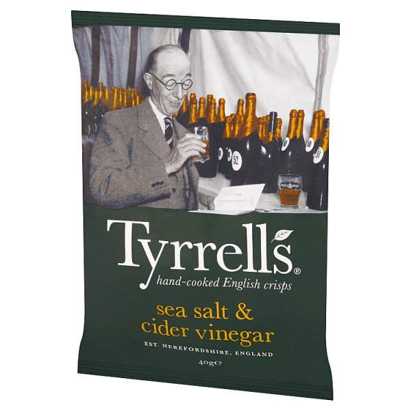 Tyrrells Sea Salt & Cider Vinegar Crisps 40g x 24
