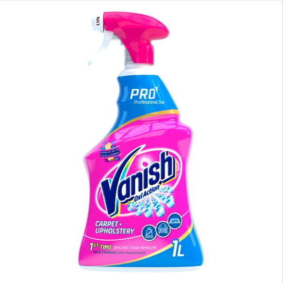 Vanish Professional Range Carpet & Upholstery Stain Remover 1L, Case of 6 British Hypermarket-uk