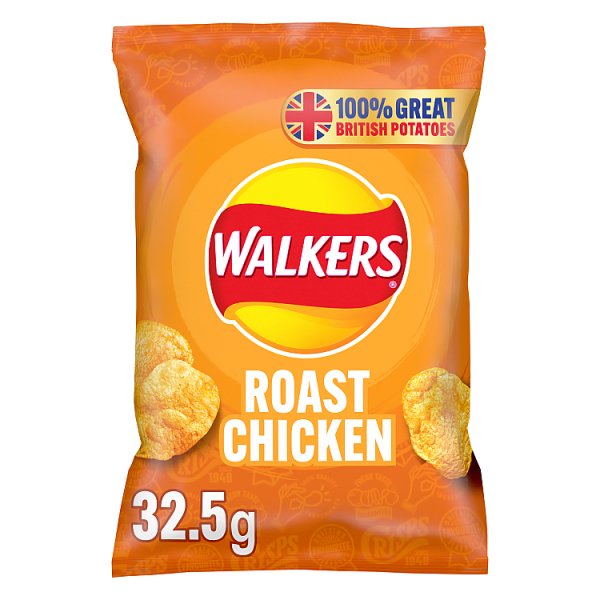 Walkers Roast Chicken Crisps 32.5g Case of 32