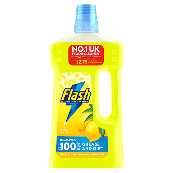 Flash Multipurpose Floor Liquid Cleaner Crisp Lemon 1L Case of 6 Flash