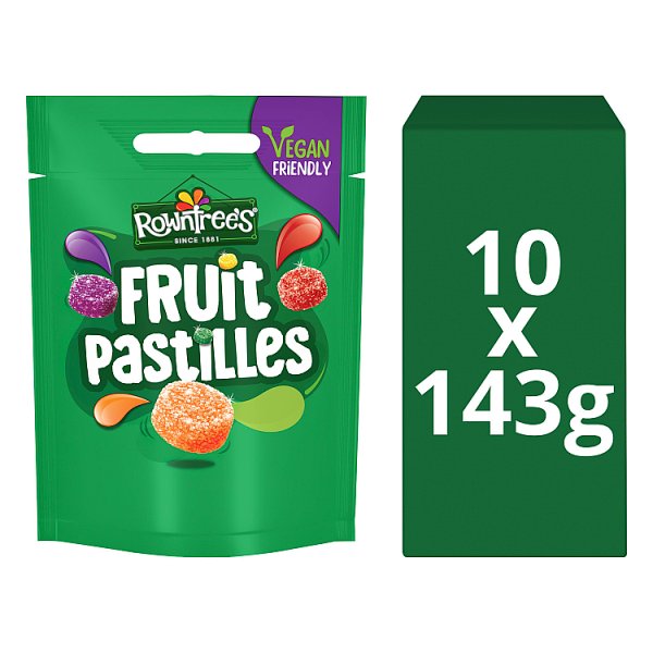 Rowntree's Fruit Pastilles Sweets Sharing Bag 143g Case of 10