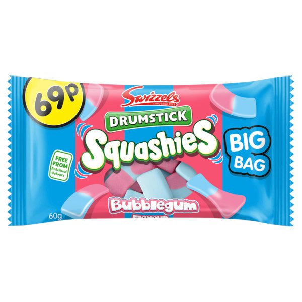 Swizzels Squashies Bubblegum 60g Case of 30