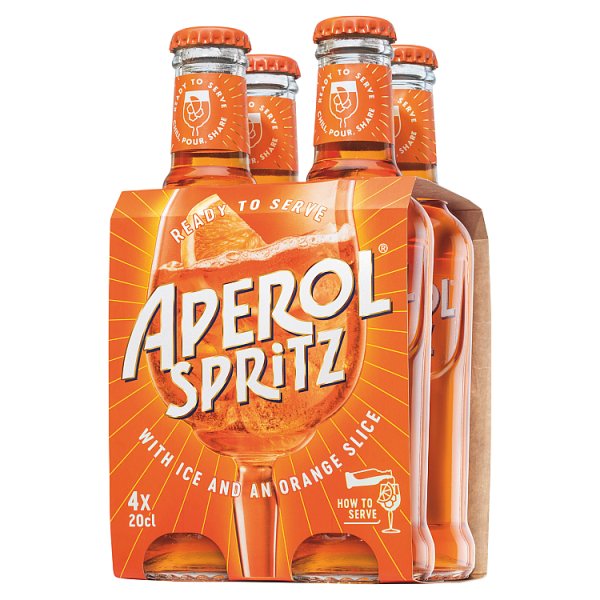 Aperol Spritz – Ready To Serve Aperitivo Drink, Multipack 4 X 20cl Case of 6