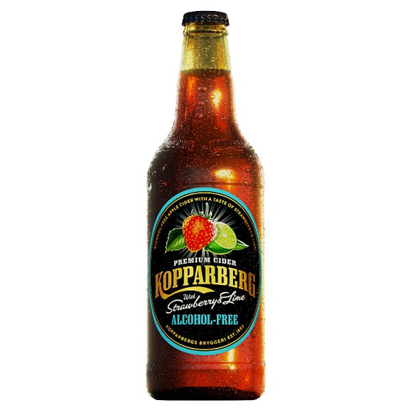 Kopparberg Alcohol-Free Premium Cider with Strawberry & Lime 500ml Case of 8