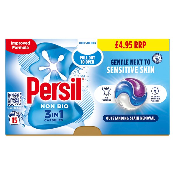 Persil 3 in 1 Washing Capsules Non Bio Case of 4 Persil