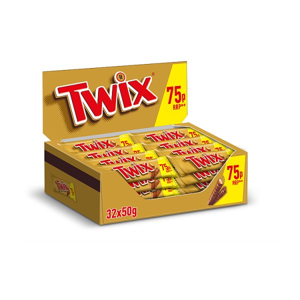 Twix Caramel & Milk Chocolate Fingers Biscuit Snack Bar £0.75 PMP 50g Case of 32