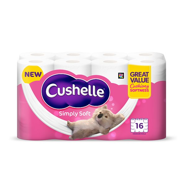 Cushelle Simply Soft Toilet Roll 16 Standard Rolls Cushelle