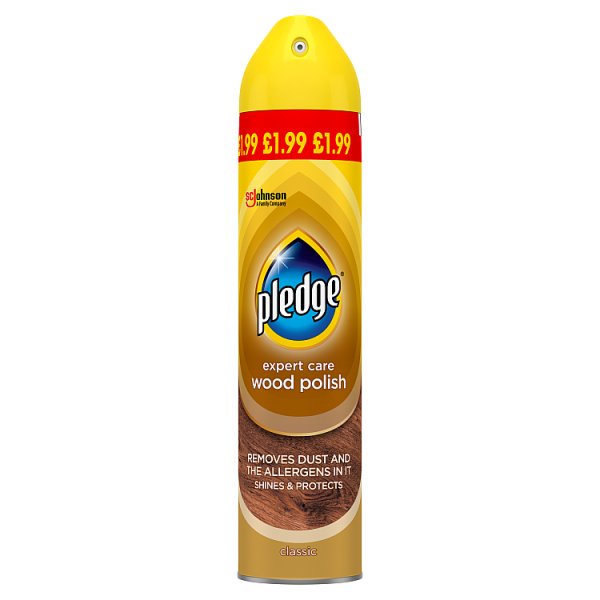 Pledge Wood Polish Aerosol, 250ml Case of 6 Pledge