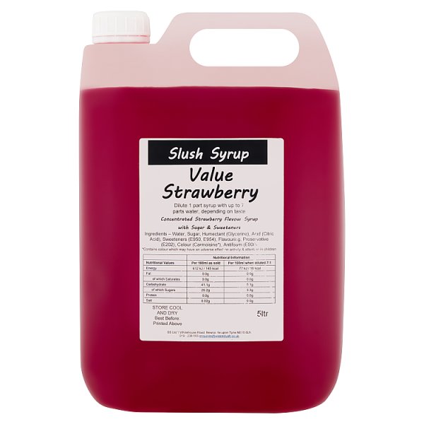 Strawberry Slush Syrup 5ltr Case of 1 Slush Syrup