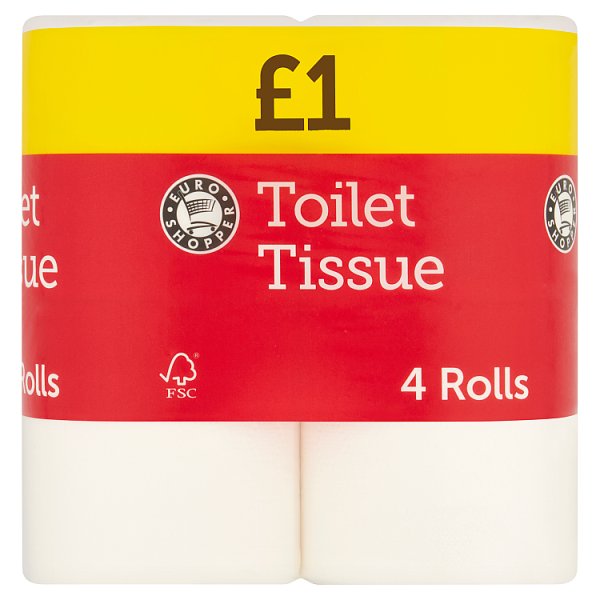 Euro Shopper Toilet Tissue 4 Rolls Case of 12 Euro