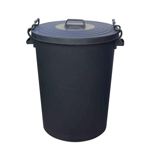 110L Clip Bin with Lid Black Case of 1 Clip Bin