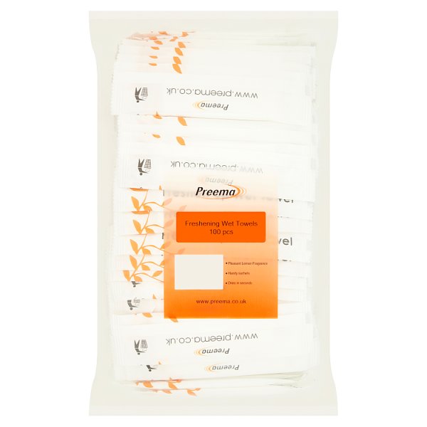 Preema Freshening Wet Towels 100 Piec Case of 10 Preema
