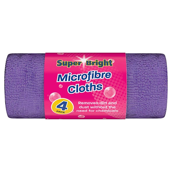 Super Bright 4 Microfibre Cloths Case of 10 Super Bright