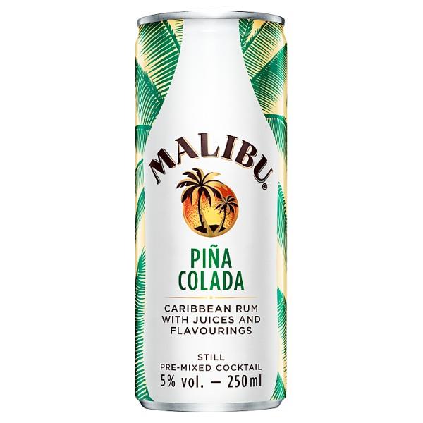 Malibu Rum Piña Colada Mixed Drink 12 x 250ml Case of 1