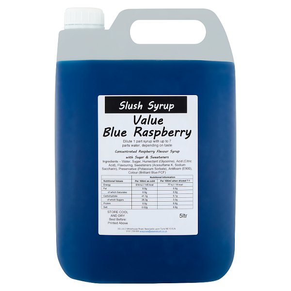 Raspberry Value Blue Slush Syrup 5ltr Case of 1 Raspberry