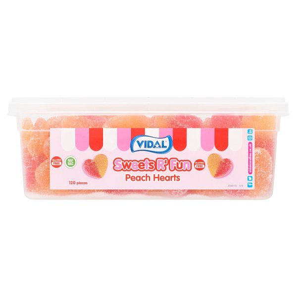 Vidal Sweets R' Fun Peach Hearts 120 Pieces 780g Case of 1