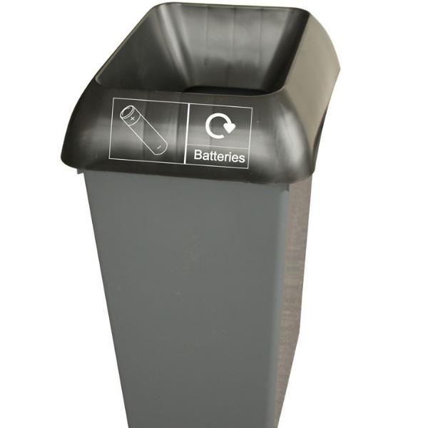 50L Recycling Bin with Black Lid & Batteries Logo Case of 1 Recycling Bin