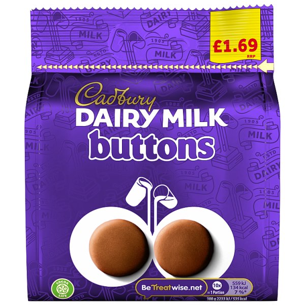 Cadbury Dairy Milk Buttons Chocolate Bag £1.69PMP 85 g (Case of 10)