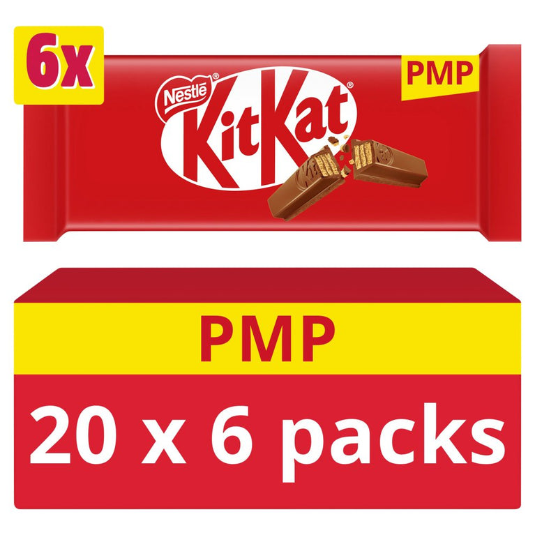 KitKat 2 Finger Milk Chocolate Biscuit Bar 6 x 20 Pack Multipack 124.2g PMP £1.69