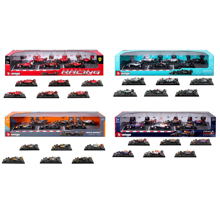 Maisto 1:43 Scale Highly Detailed Formula One Cars 6 Pack (3+ Years) (Mercedes) Maisto